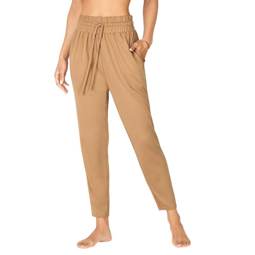 Fabletics Blaine Harem Athleisure Solid Tan Pull-On Ankle Lounge Comfy Pants